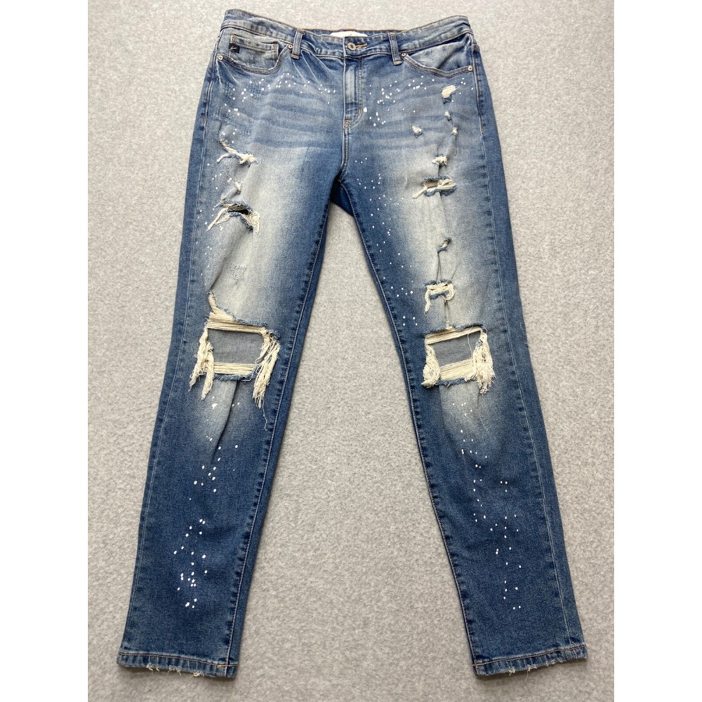 KanCan Womens Jeans 34x29‎ Distressed Paint Splatter High Rise Skinny  Tag 11x29